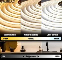 Светодиодная лента COB 12V/24V 608LEDs/M 2700K-6000K (арт. 25-19084974)