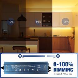 Блок питания диммируемый 0-10V AC-DC 12V 24V 100W-300W IP67 (арт. 25-19085178)
