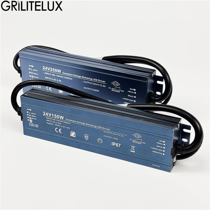 Блок питания IP67 диммируемый AC110-220V/DC12-24V 100-300W (арт. 25-19085186)