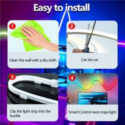 Неоновая RGBIC LED лента с пультом/приложением и синхронизацией (арт. 25-19085271)