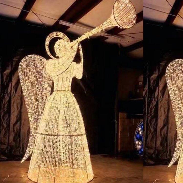 Светодиодный 3D ангел с трубой для улицы (арт. 26-1090404)