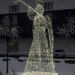 Светодиодный 3D ангел с трубой для улицы (арт. 26-1090404)