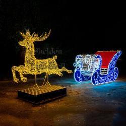 Световая фигура Санта на санях уличная водонепроницаемая (арт. 26-1090416)