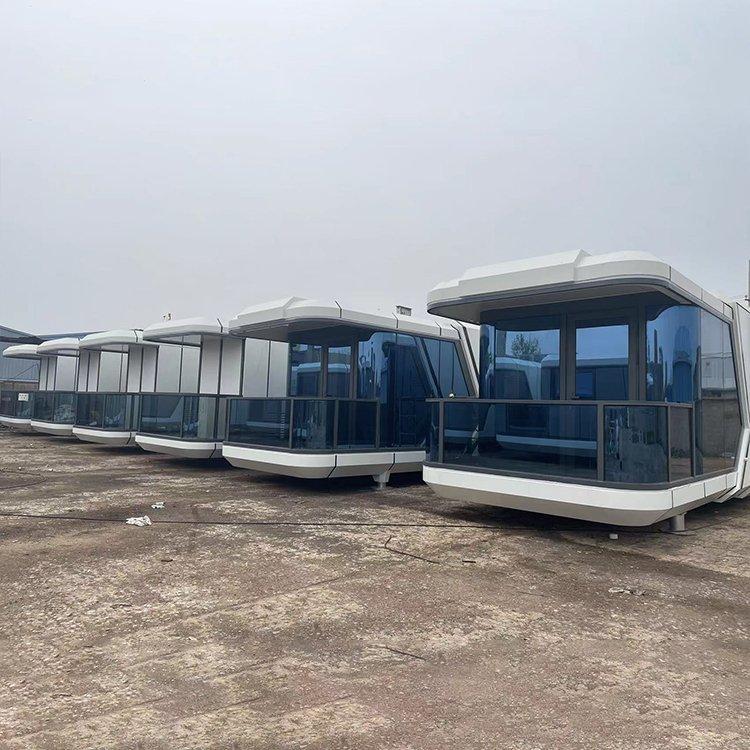 Модульный дом из стекла с мебелью, готовый контейнер (арт. 26-1090463)