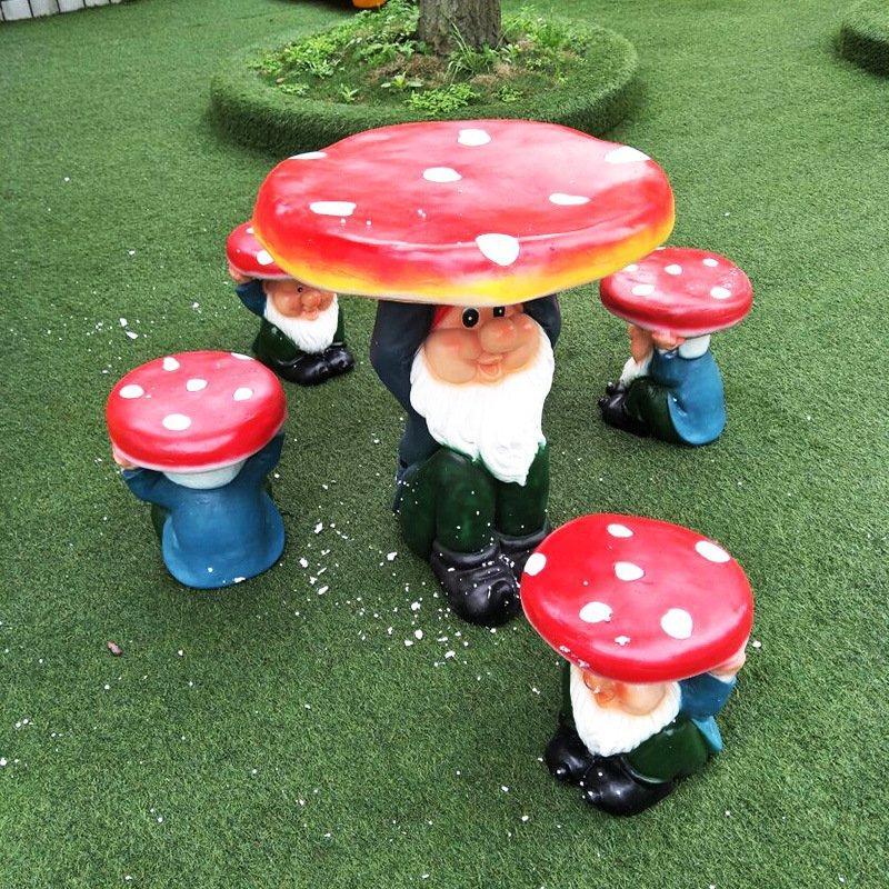 Комплект мебели для улицы Грибок стол 4 стула детский (арт. 26-1090572)