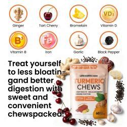 Жевательные пастилки с куркумой 400мг с черным перцем и имбирем для поддержки суставов (арт. 26-1002003)