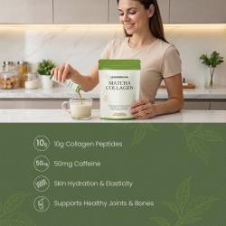 Порошок матча с коллагеном 10г пептидов и 50мг кофеина (арт. 26-1002155)