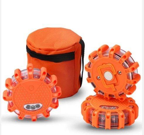 Светодиодные аварийные сигнальные диски 12+3 LED пластиковые (арт. 26-2002265)