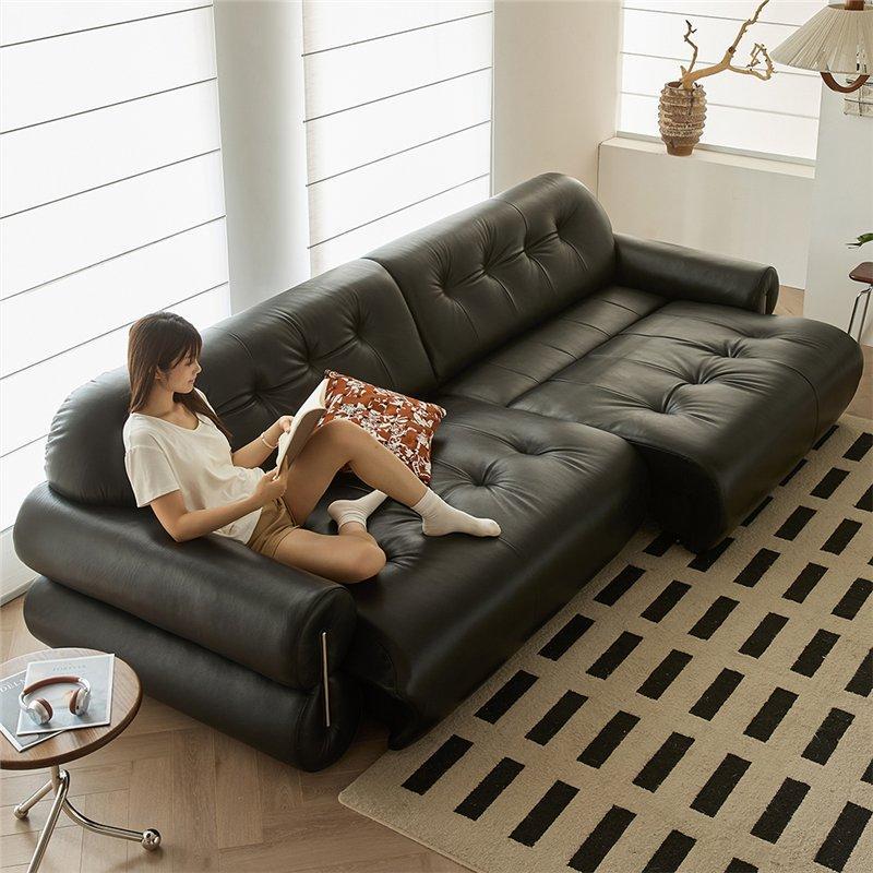 Диван-кровать кожаный с электроприводом для домашнего кинотеатра (арт. 26-2102000)