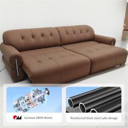 Диван-кровать кожаный с электроприводом для домашнего кинотеатра (арт. 26-2102000)