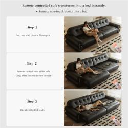 Диван-кровать кожаный с электроприводом для домашнего кинотеатра (арт. 26-2102000)