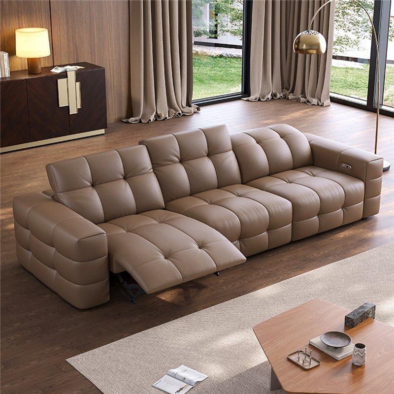 Диван-кровать угловой кожаный с электроприводом и откидной спинкой (арт. 26-2102001)