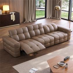 Диван-кровать угловой кожаный с электроприводом и откидной спинкой (арт. 26-2102001)