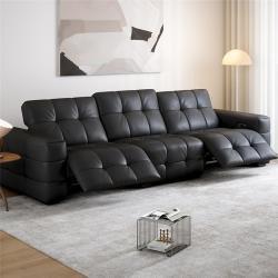 Диван-кровать угловой кожаный с электроприводом и откидной спинкой (арт. 26-2102001)
