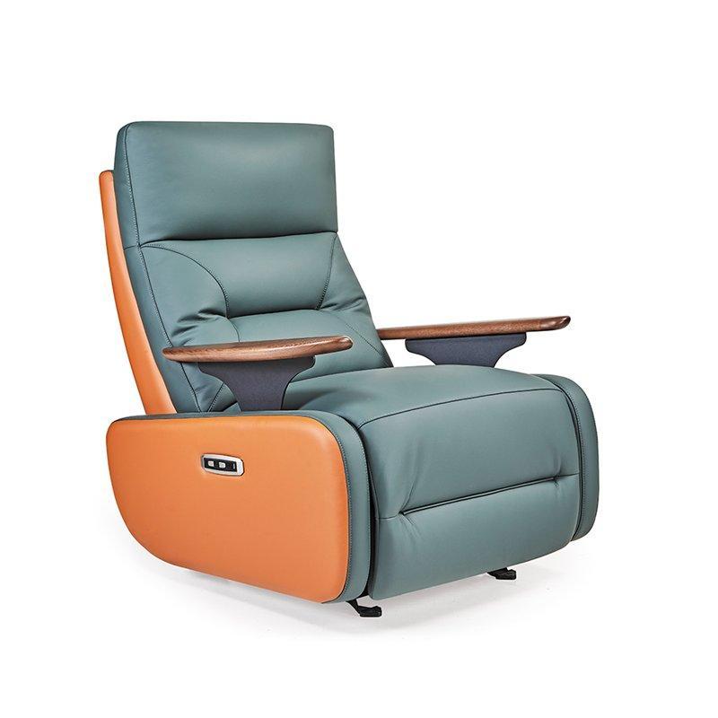 Кресло-реклайнер кожаное электрическое с массажем (арт. 26-2102007)