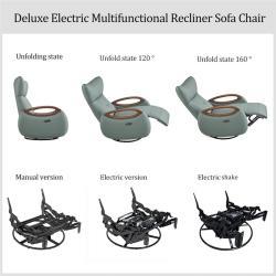 Кресло-реклайнер кожаное с массажем и поворотом (арт. 26-2102011)