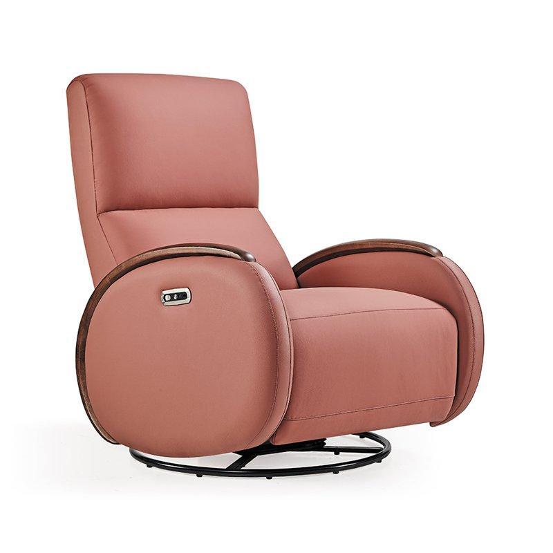 Кресло-реклайнер кожаное электрическое с массажем для гостиной (арт. 26-2102014)