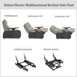 Кресло-реклайнер электрическое складное с массажем и деревянными подлокотниками (арт. 26-2102020)