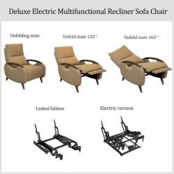 Кресло-реклайнер с деревянными подлокотниками и массажем для отдыха (арт. 26-2102021)