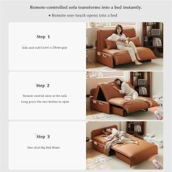 Диван-кровать электрический кожаный с пультом для гостиной (арт. 26-2102032)