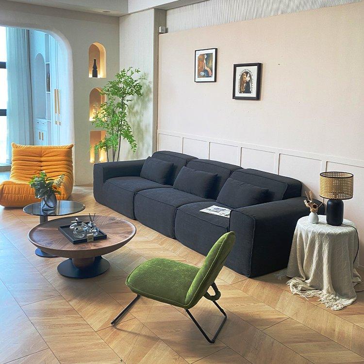 Диван модульный из черного вельвета для гостиной (арт. 26-2102045)