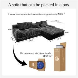 Диван угловой сжатый тканевый для гостиной (арт. 26-2102082)