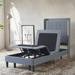 Кровать с массажем queen size металлическая с деревянными изголовьями (арт. 26-1702073)