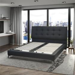 Кровать кожаная двуспальная king size для спальни (арт. 26-1702100)