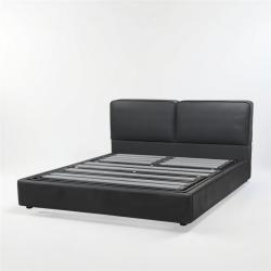 Кровать кожаная черная king size для спальни (арт. 26-1702102)