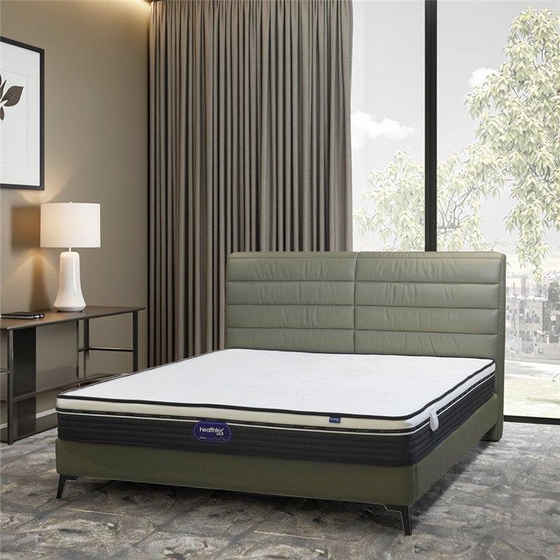 Кровать двуспальная кожаная king size для большой спальни (арт. 26-1702104)