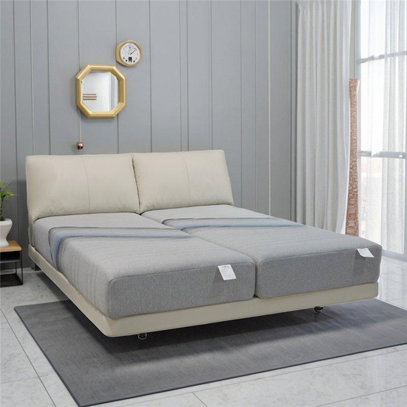 Кровать кожаная двуспальная king size с изголовьем (арт. 26-1702107)