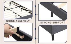 Кровать металлическая с тканевой обивкой для спальни (арт. 26-1702111)