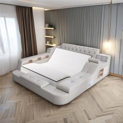 Кровать кожаная мягкая массажная для спальни (арт. 26-1702117)