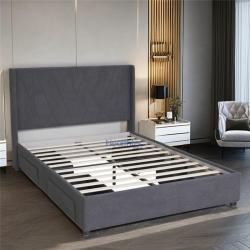 Кровать с ящиками обитая двуспальная с местом для хранения (арт. 26-1702121)