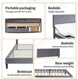 Кровать деревянная с металлической опорой для спальни (арт. 26-1702130)