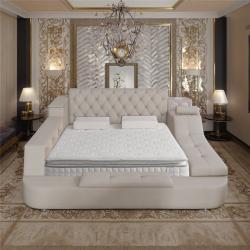 Кровать с кожаным изголовьем и USB для спальни (арт. 26-1702134)