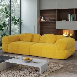 Диван трансформер желтый из сжатого поролона для пола (арт. 26-1702253)