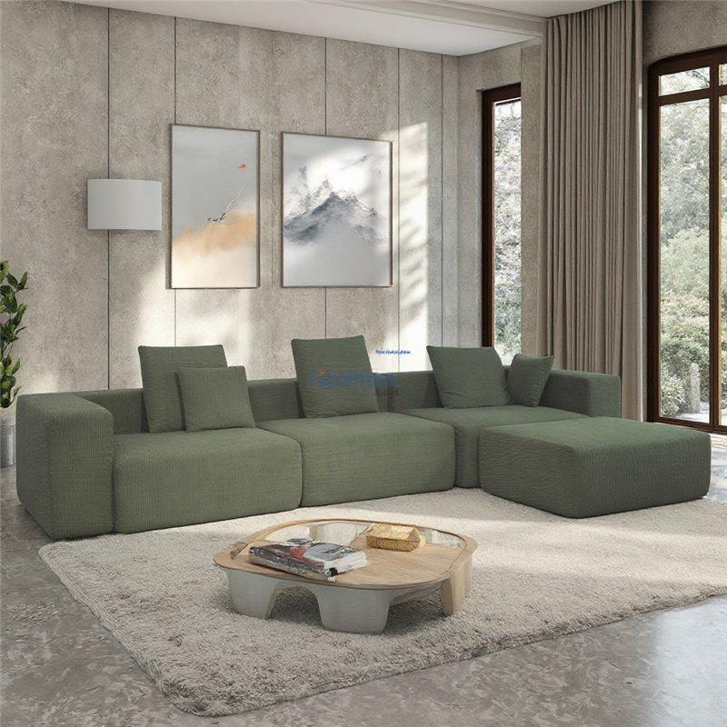 Диван угловой модульный l-образный зеленый для гостиной (арт. 26-1702258)