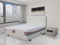 Кровать двуспальная кожаная красная с матрасом и массажем (арт. 26-1702300)