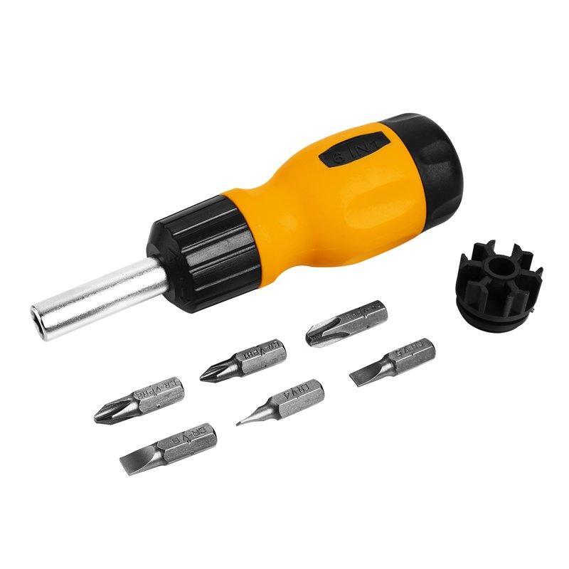 Набор отверток с трещоткой 7 предметов пластиковая ручка (арт. 26-2402204)