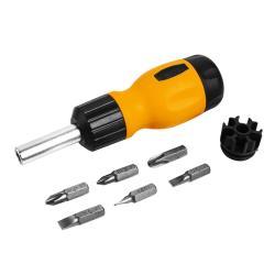 Набор отверток с трещоткой 7 предметов пластиковая ручка (арт. 26-2402204)