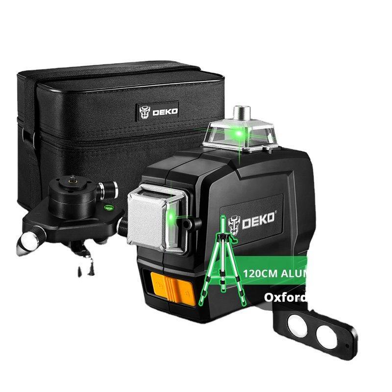 Deko лазерный уровень 3D 12 линий для помещений и улицы (арт. 26-2402321)