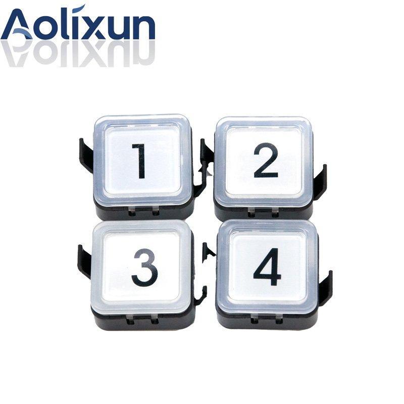 Кнопка для лифта xizi otis BS34C квадратная белый/синий свет (арт. 26-2502031)