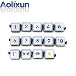 Кнопка для лифта xizi otis BS34C квадратная белый/синий свет (арт. 26-2502031)