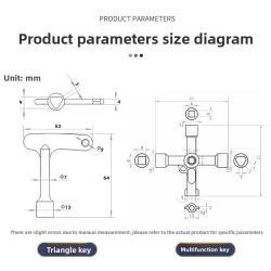 Ключ треугольный многофункциональный для лифтов otis kone mitsubishi (арт. 26-2502116)